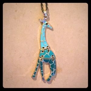 Blue giraffe necklace 🦒🦒🦒